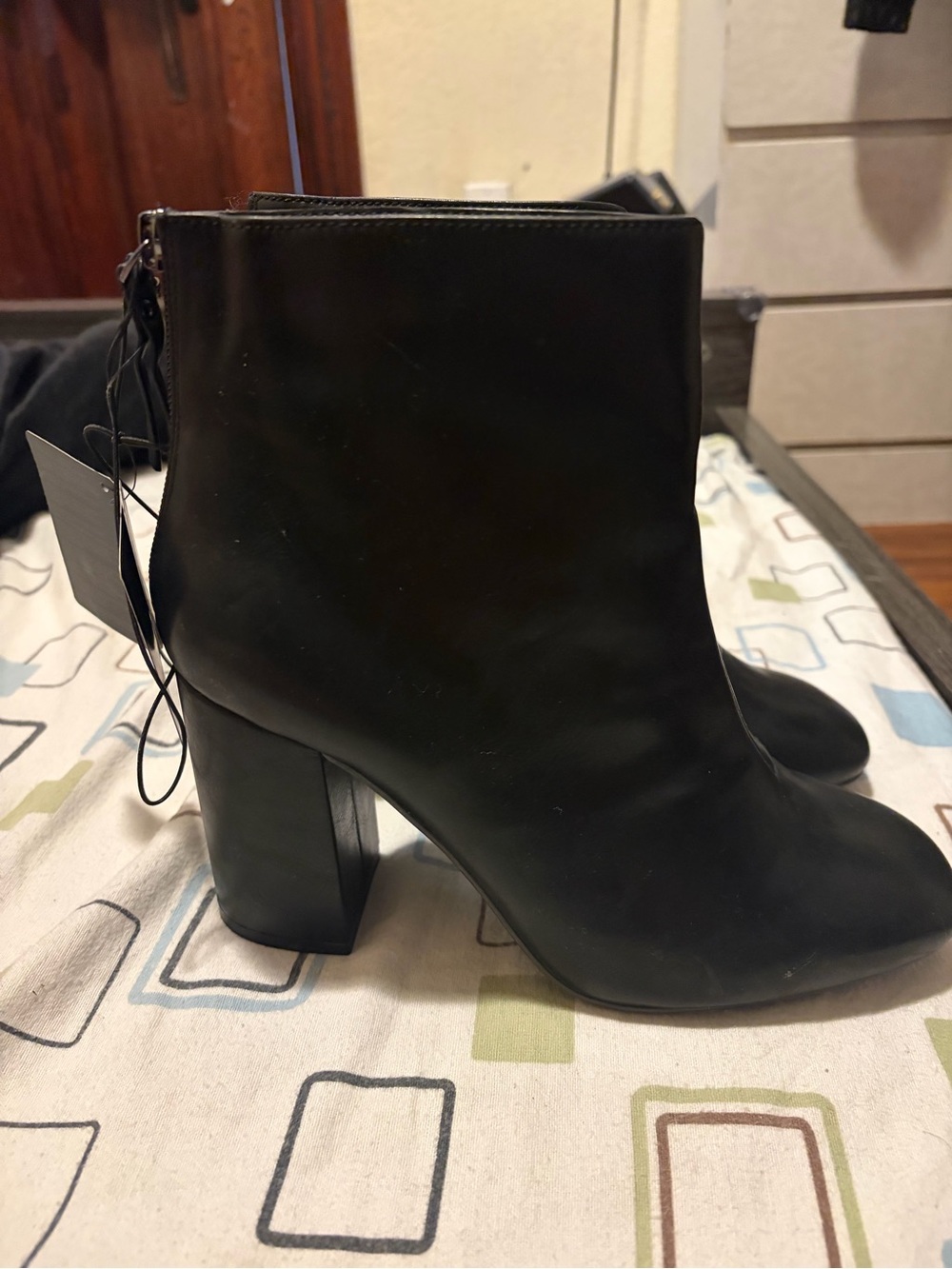 Forever 21 Black Block Heel Ankle Booties